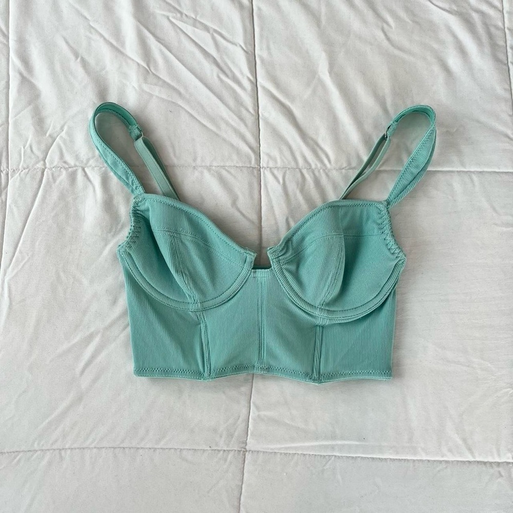Urban Outfitters Out From Under Women's Gina Corset Bra Top in Mint Size SMALL